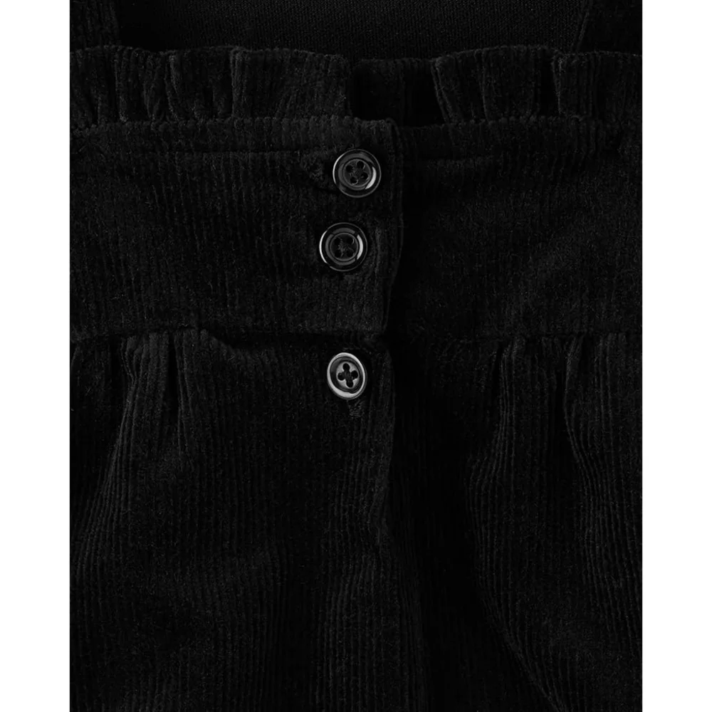 Girls Gymboree Black Cat Face Thick Cotton Corduroy Jumper Dress Size 12 NEW